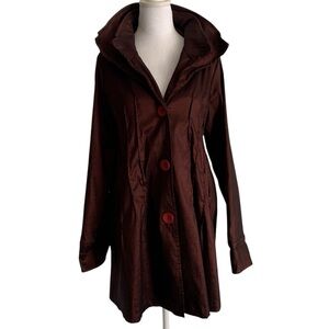 Damee small deep red black dark romance vamp exaggerated collar swing jacket